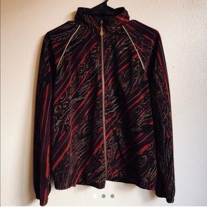 Vintage patterned zip up running jacket